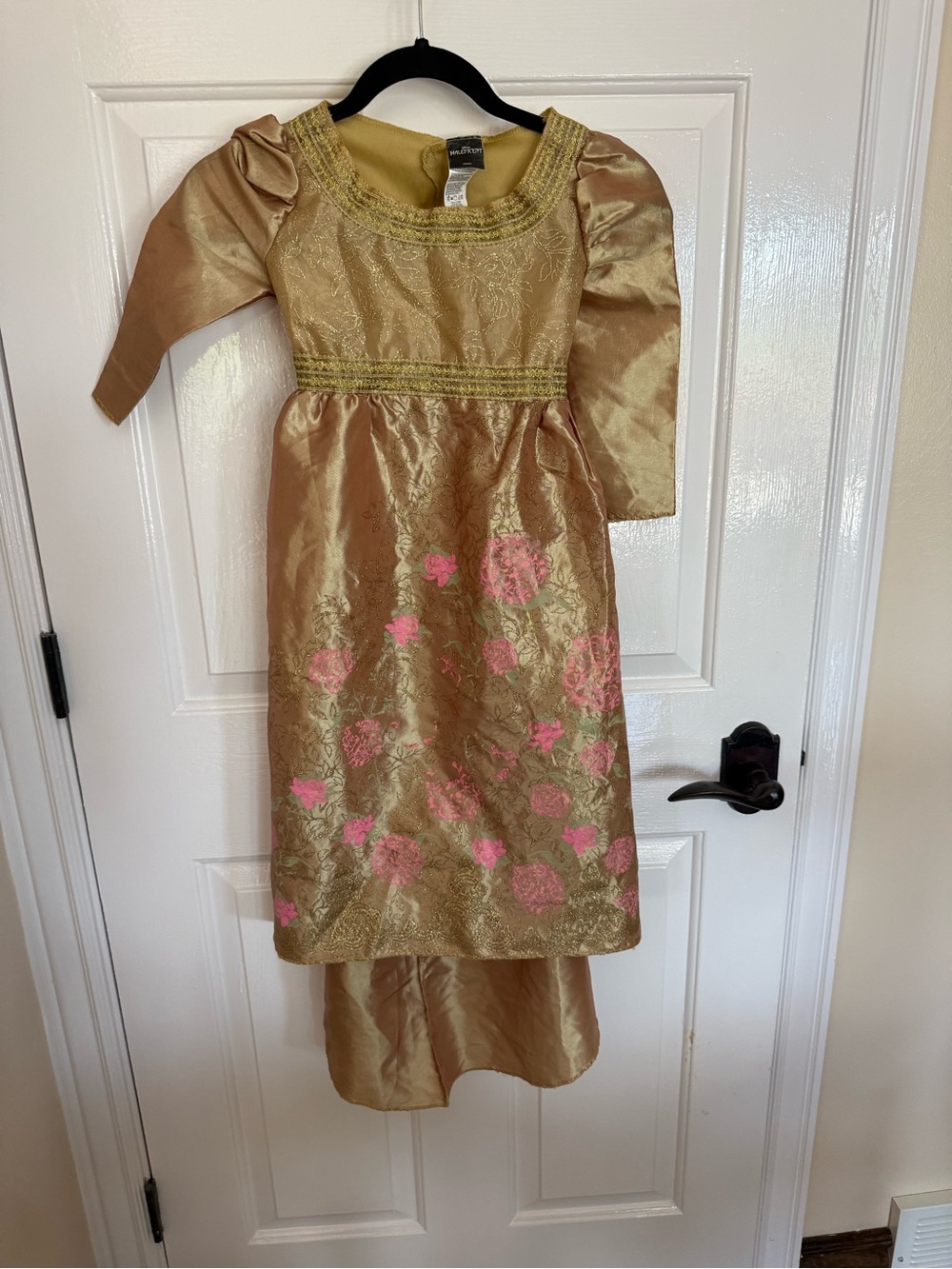 DISNEY MALEFICENT AURORA GOLD DRESS kids size 7-8